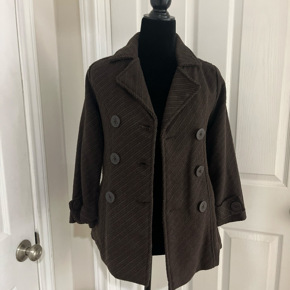 Dollhouse Brown Double-Breasted Kids Coat